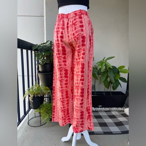 Nasty Gal Tie Dye Print Wide-leg Relaxed Pants in Pink , US 8 - Picture 7 of 12